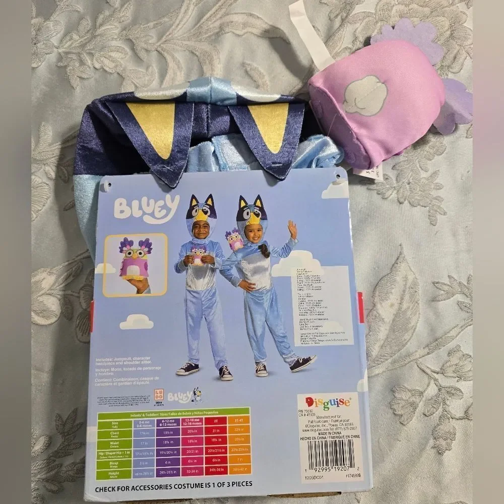 Nwt Bluey w Chattermax Halloween Deluxe Costume for Toddler, Size 2T, Disguise